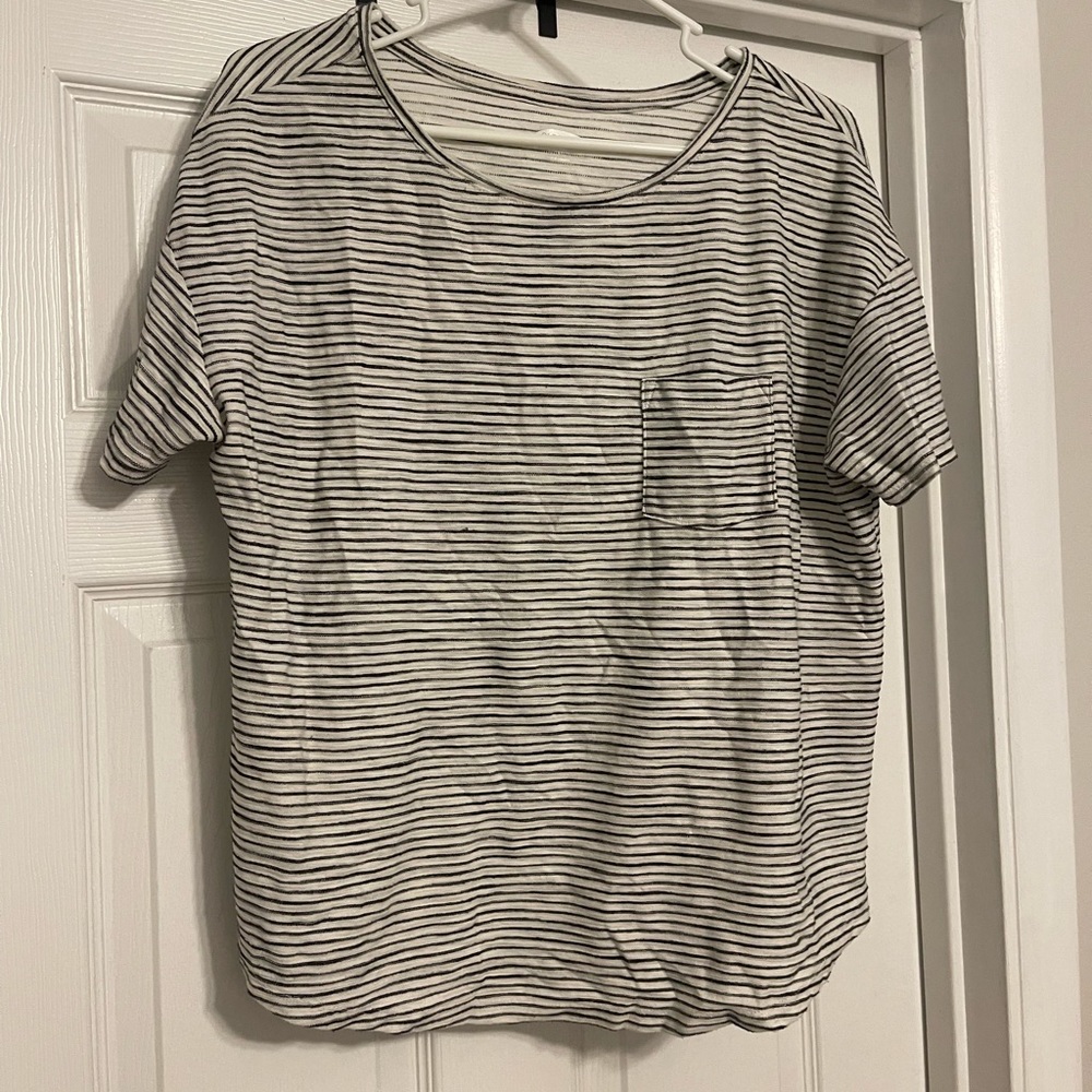 Black and white striped top